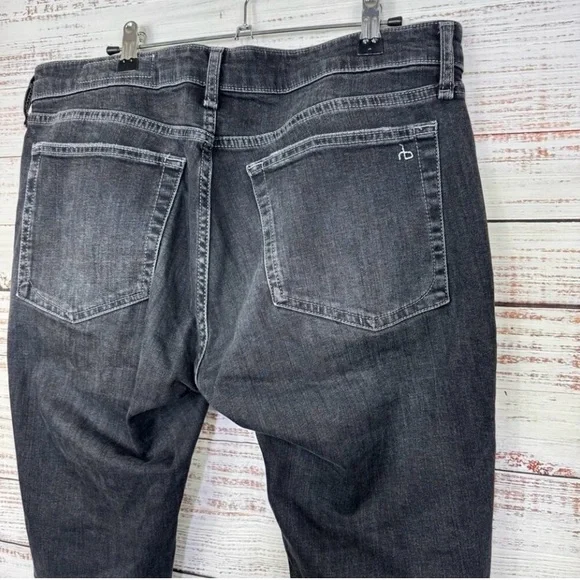 Rag & Bone Dre low rise Charcoal Straight Leg Slim Boyfriend size 30 denim Jeans - Picture 4 of 7